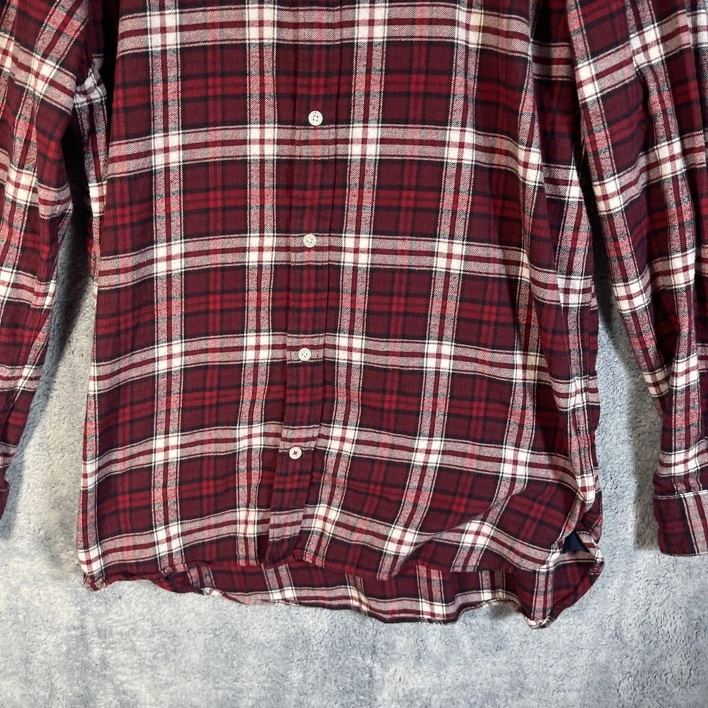 Tommy Hilfiger Men's XL Regular Fit Long Sleeve Flannel Shirt Red White Plaid‎